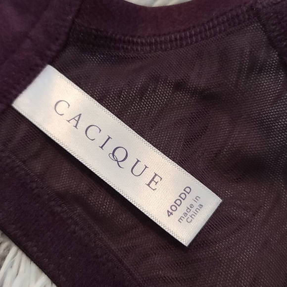 Cacique Unlined Full Coverage Burgundy Bra - Picture 7 of 8